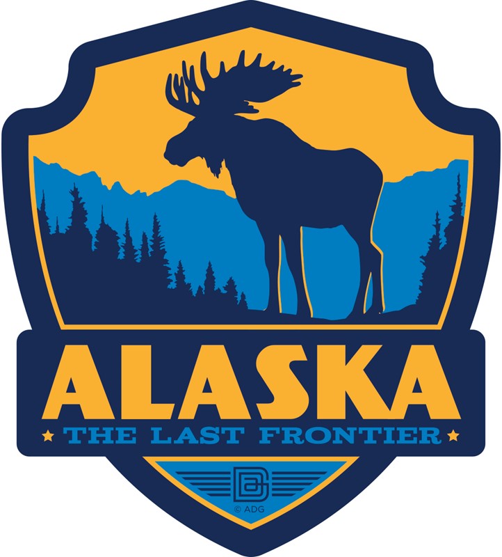 Alaska Moose Emblem Sticker American Made