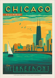 Chicago Lakefront | Chicago themed magnet