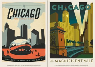 Chicago Mag Mile & Mill Park | Chicago themed magnets