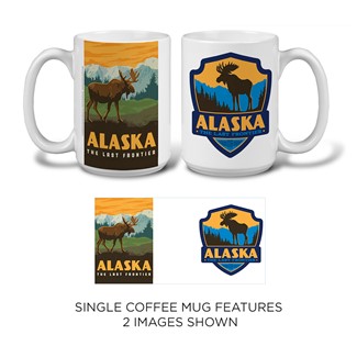 Alaska Moose & Patch Mug | Alaska themed mug