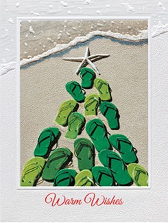 Flip Flops | Beach themed Christmas cards
