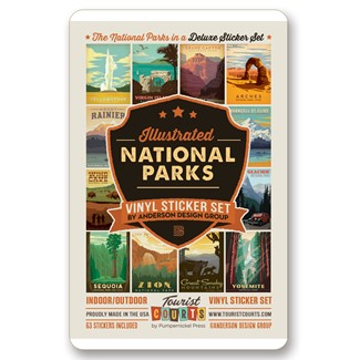 National Parks 63 Vertical Sticker Set | Made in the USA