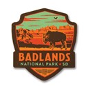 Badlands NP Print Emblem Wood Magnet