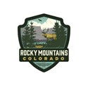 Rocky Mountains CO Elk Emblem Magnet