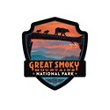 Great Smoky MTN NP Bear Crossing Emblem Magnet