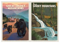 Great Smoky Bear Jam & Great Smoky Laurel Falls Vinyl Magnet Set