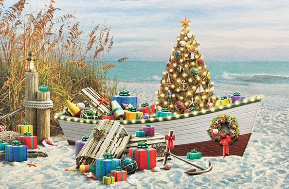 nautical noel beach themed christmas cards boxed christmas cards with cats