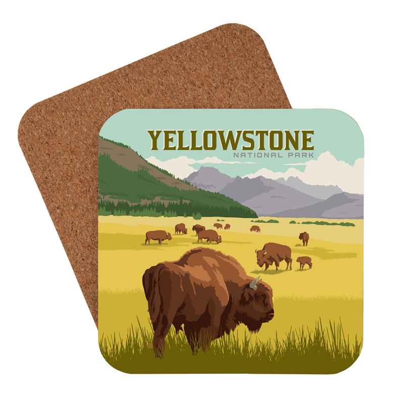 Yellowstone Bison Herd Coaster American made coaster