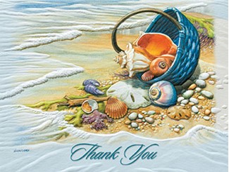 Beachcomber's Basket | Boxed seashell note cards