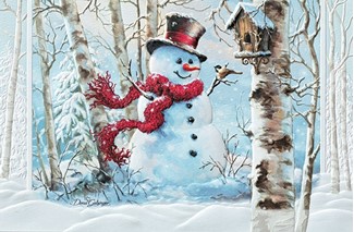 Birchwood Snowman | Embossed snowman Christmas cards
