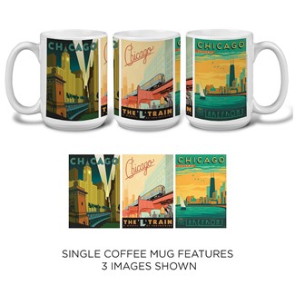 Chicago Triple Scene Mug | Chicago themed mugs