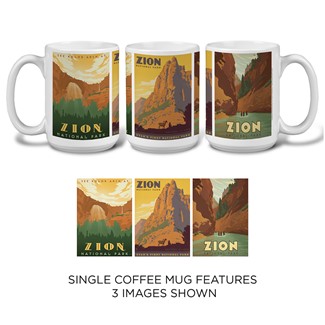 Zion Triple Scene Mug | National Parks themed mugs