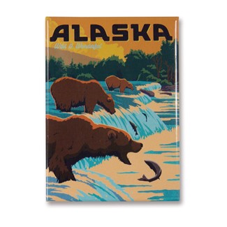 Alaska Fishing Bears Magnet | Made in the USA
