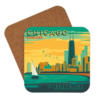 Chicago Lakefront Coaster | Chicago themed coasters