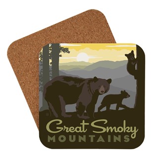 Great Smoky Mama Bear & Cubs | American Made Coaster
