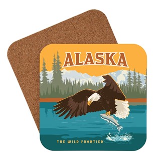 AK Eagle & Salmon Coaster | American Made