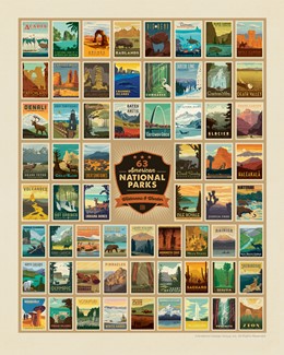 63 National Parks 8"x10" Print | American Made