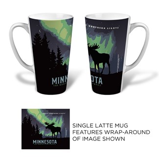 MN Northern Lights Moose | Scenic Latte Mug