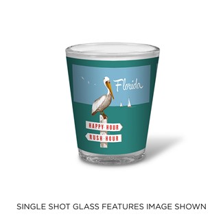 FL Rush Hour & Happy Hour Shot Glass | Pelican Shot Glass