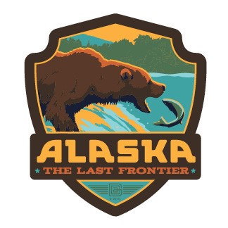 Alaska Fishing Bear | Emblem Sticker