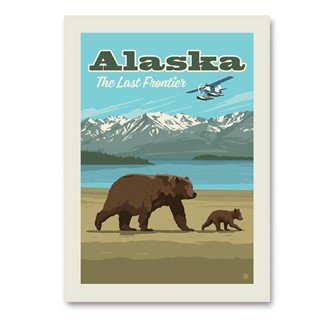 AK Frontier Plane & Bears | Vertical Sticker