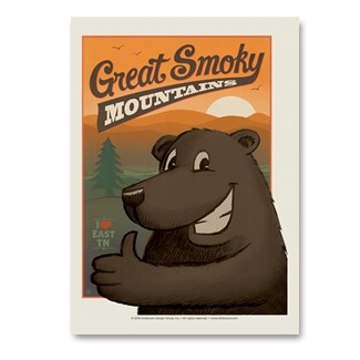 Great Smoky Cartoon Bear | Vertical Sticker