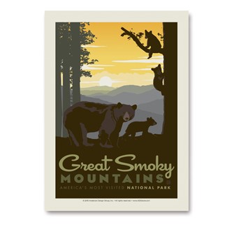 Great Smoky Mama Bear & Cubs | Vertical Sticker