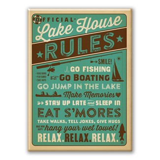 Lake House Rules Magnet | Metal Magnet