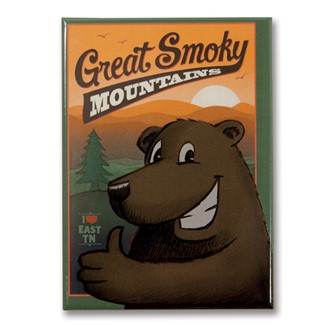 Great Smoky Cartoon Bear | Metal Magnet