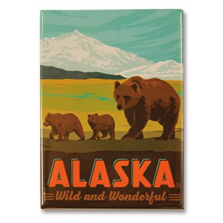 AK Wonderful Bear & Cubs Magnet | Metal Magnet
