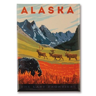 AK Frontier Caribou Magnet | Metal Magnet