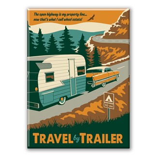 Travel by Trailer Magnet | Metal Magnet