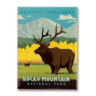 Rocky Mountain Longs Peak Magnet | Metal Magnet