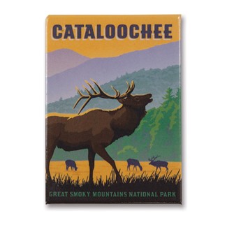 Great Smoky Cataloochee Elk | Metal Magnet