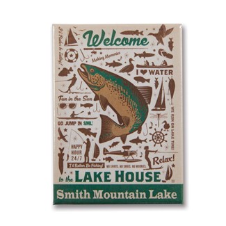 Smith Mountain Lake House Pattern | Metal Magnet