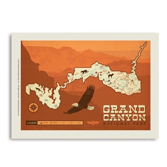 Grand Canyon Map Vertical Sticker | Made in the USA