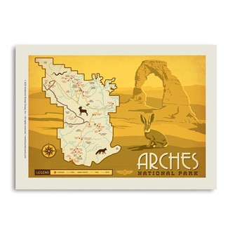 Map of Arches NP Vert Sticker | Made in America