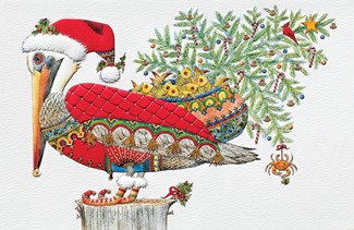 Pelican Noel | Embossed boxed Christmas cards