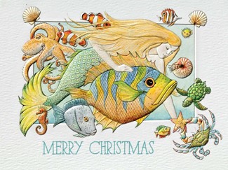 Playful Mermaid | Ocean themed boxed Christmas cards