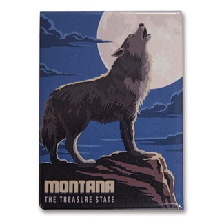 Montana Gray Wolf | Metal Magnets