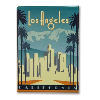 LA Skyline Metal Magnet