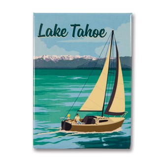 Lake Tahoe Sailboat Metal Magnet | Made in the USA