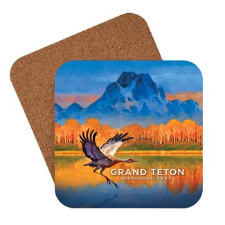 Grand Teton Sand Hill Crane | American made coaster