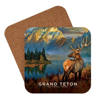 Grand Teton Morning Mist|| American made coaster