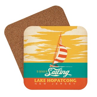 New Jersey Lake Hopatcong I'd Rather Be Sailing | American made coaster