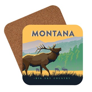Montana Elk Big Sky Country Coaster | USA Made