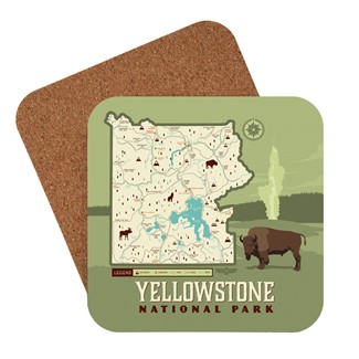 Yellowstone Map | American Made Coaster