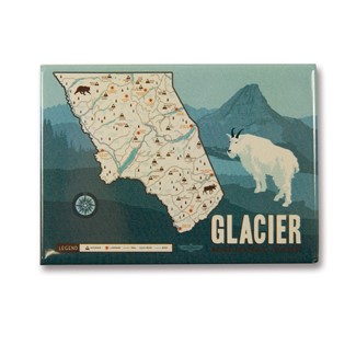 Glacier Map Magnet | Metal Magnet