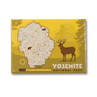 Yosemite Map Magnet | Metal Magnet