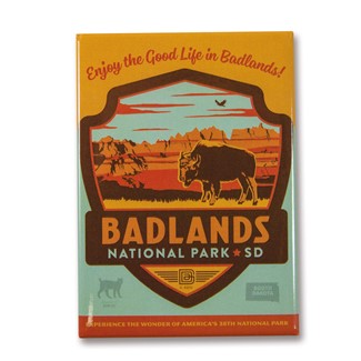 Badlands NP Emblem Print Magnet | Metal Magnet